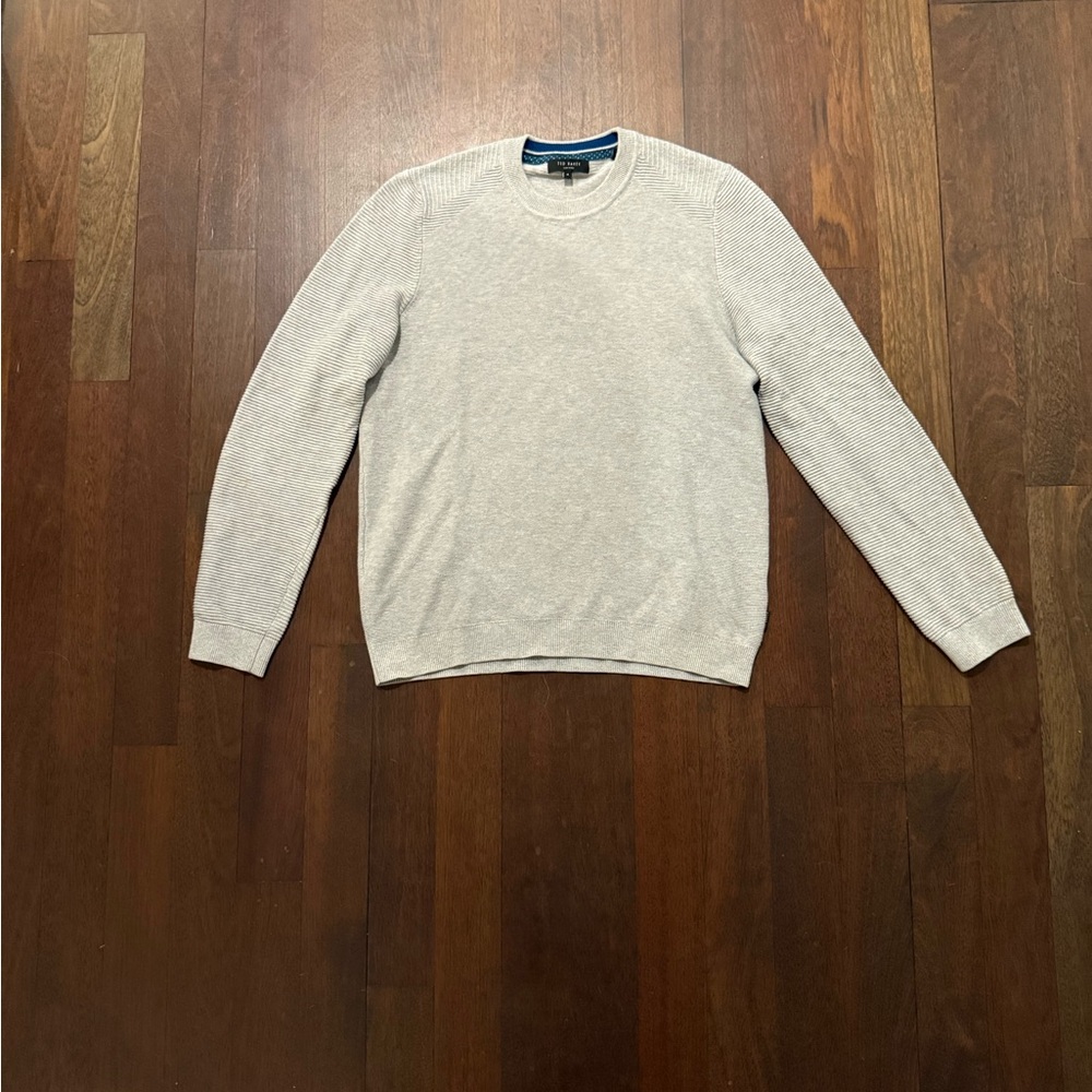 Ted Baker Men's Crewneck Sweater - Light Heather Gray - Size 4
